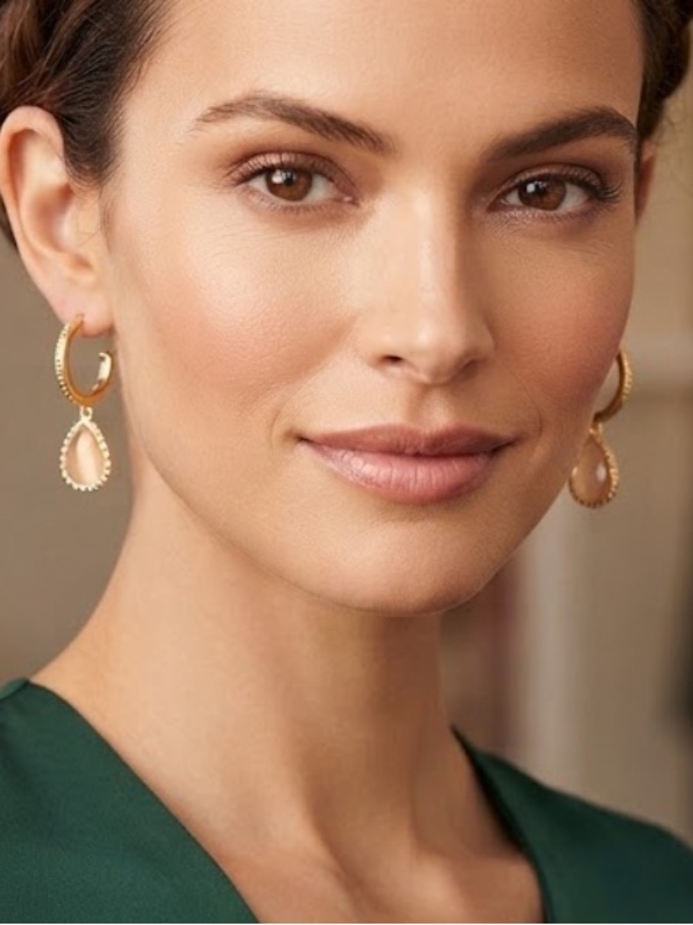 Kendra Scott Coral Catseye Sami Catseye
14K Gold Over Brass Huggie Drop Earrings